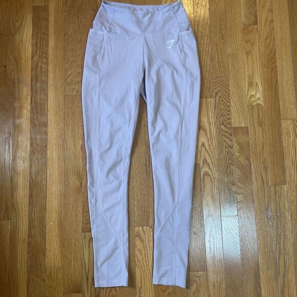 Gymshark Nude/light Pink Full‎ Length leggings Small Mesh Panels - Picture 1 of 10